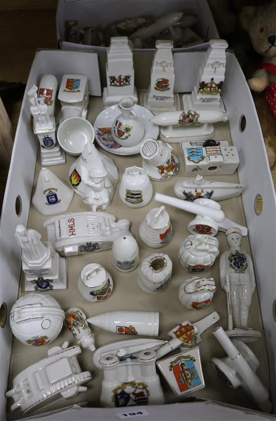 A large quantity of crested china